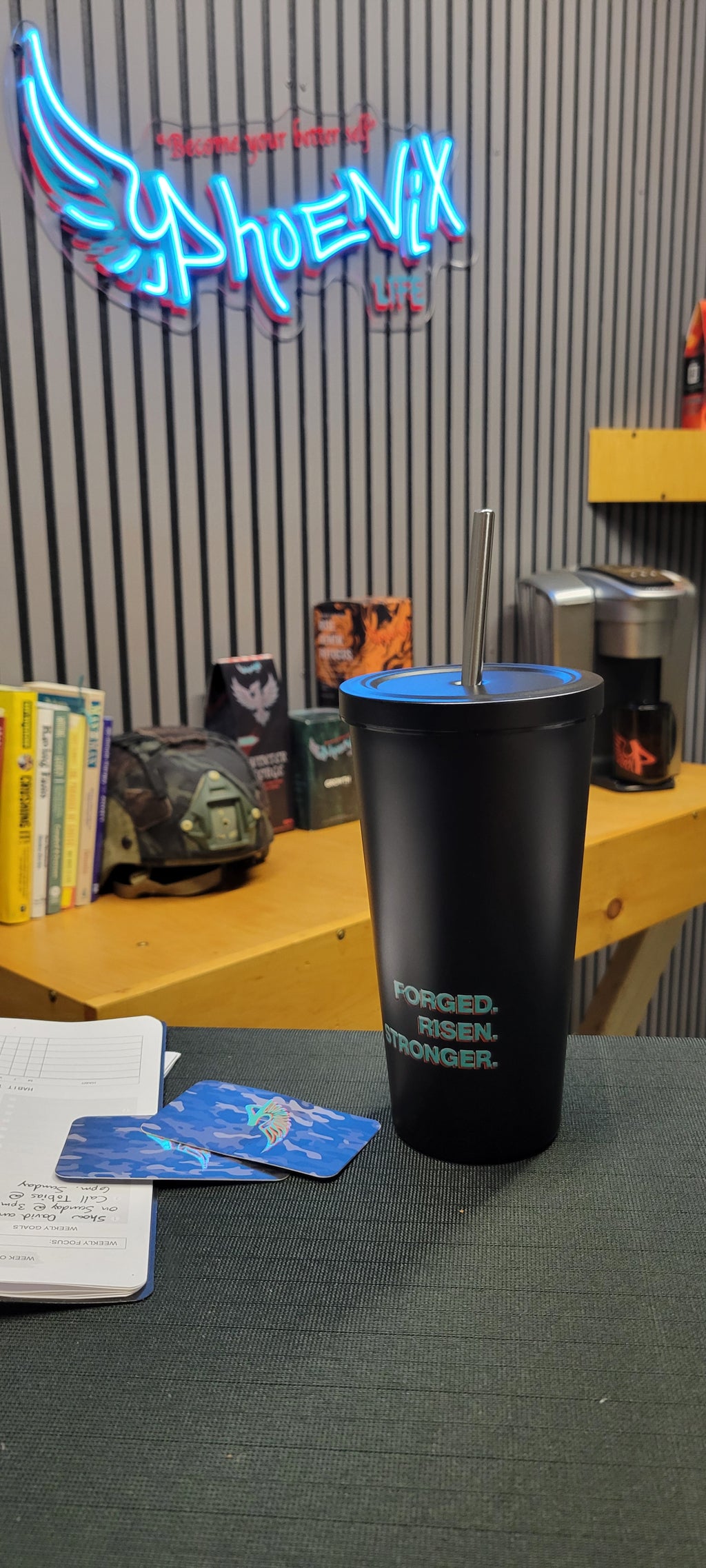 Phoenix Insulated tumbler with a straw
