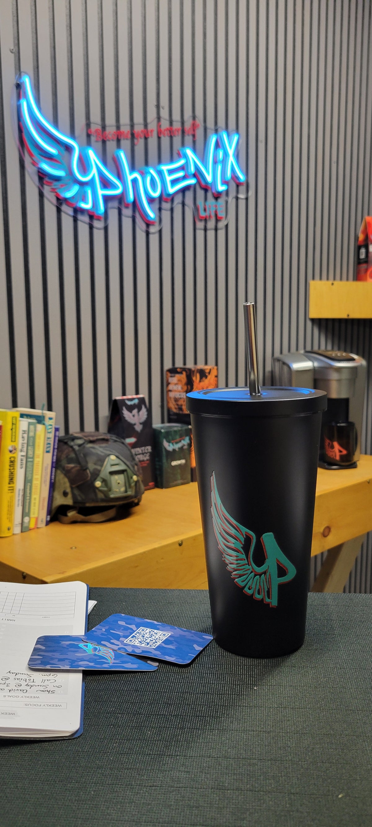 Phoenix Insulated tumbler with a straw